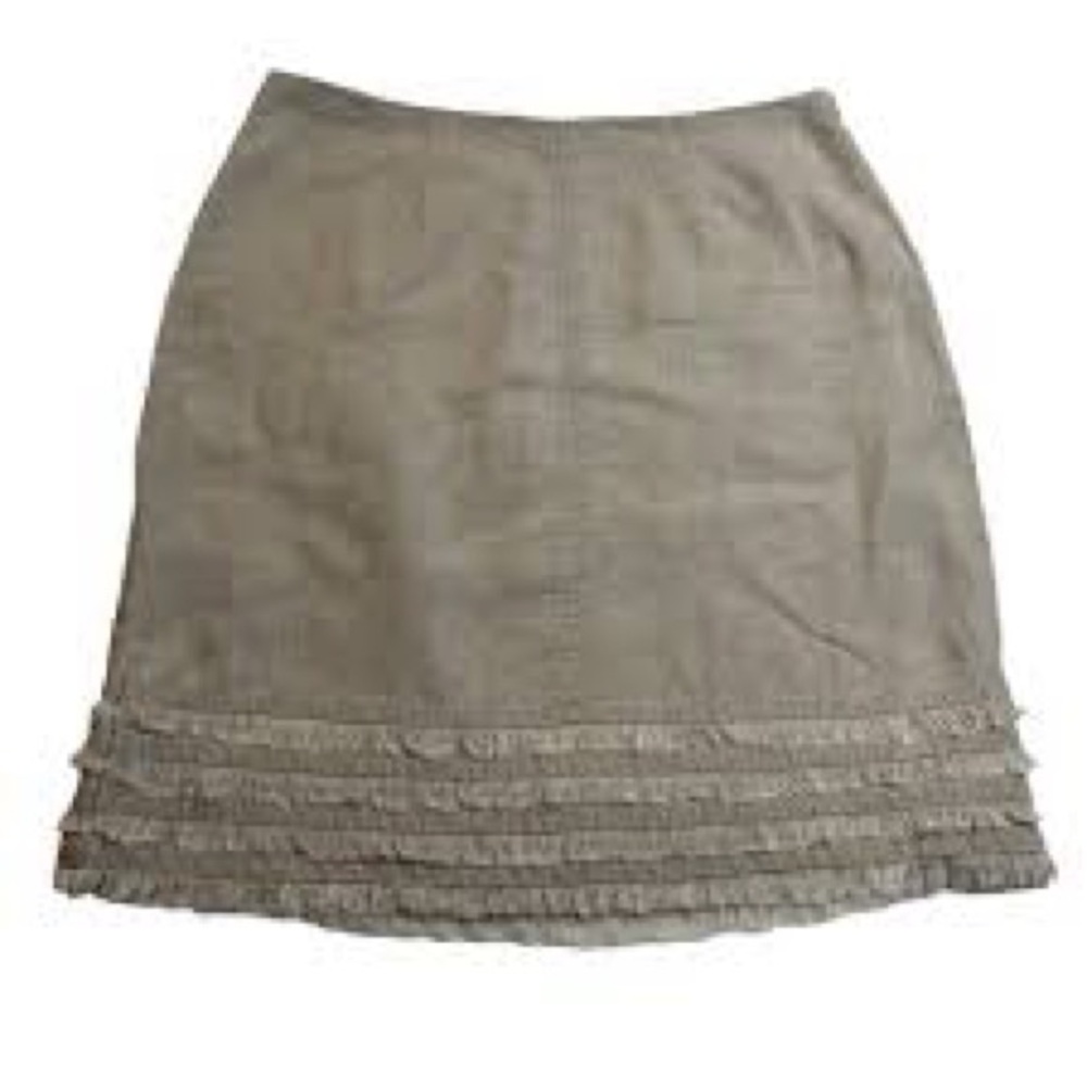 Chic mudstone Skirt with Ruffle Hem
